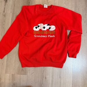🐑 Vintage 90s Hanes "Grandma's Flock" Sheep Sweatshirt - Made in USA - Large